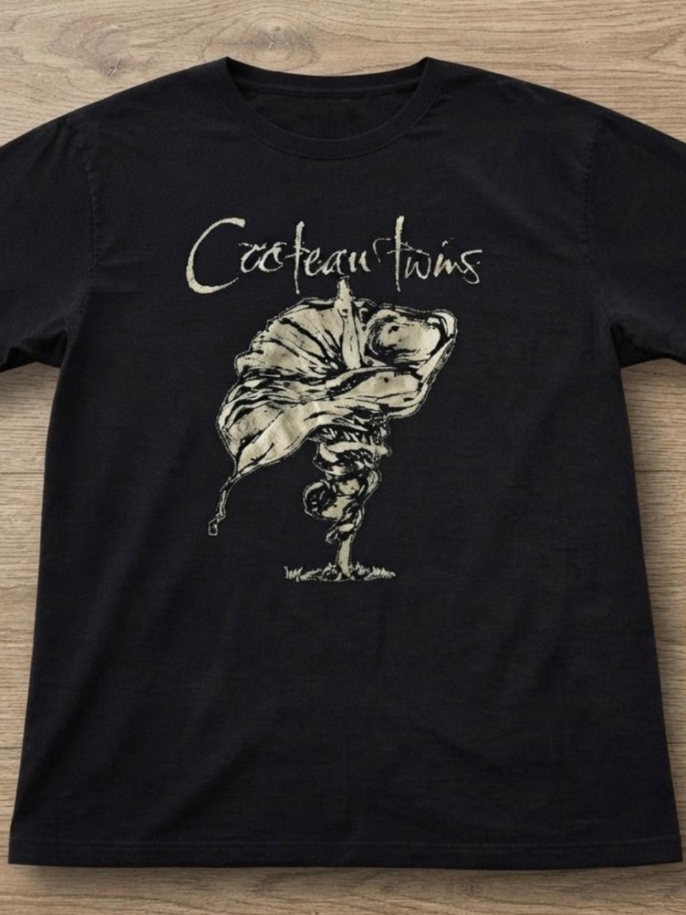 Gildan Black Coc Graphic Tee with Cream Print